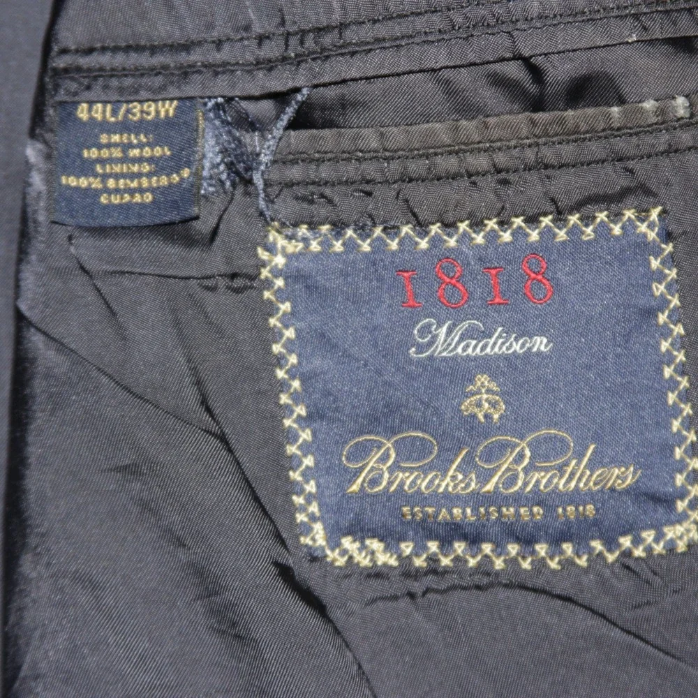 Brooks Brothers‎ 1818 Madison Pinstripe Wool Blazer Men 44L 39W For Repairs